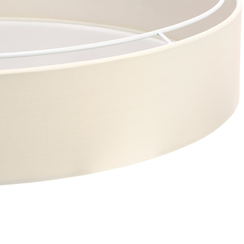 Carley Fabric LED Flush Mount, 9cm H x 32cm W x 32cm D, Cream / White