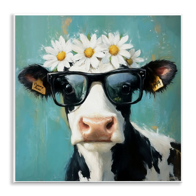 «Nerdy Nessie Cow», plaque murale par Tina LeCour