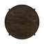 Table basse ronde en bois massif brun foncé