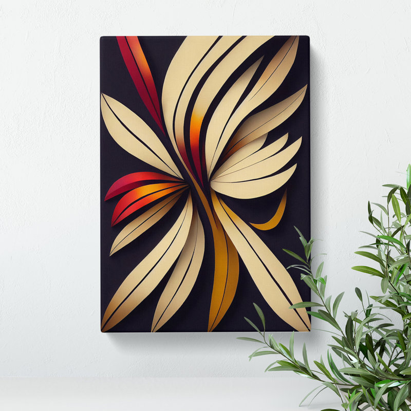 Bold Feather - Wall Art, 76cm H x 50cm W x 3cm D, White, Canvas