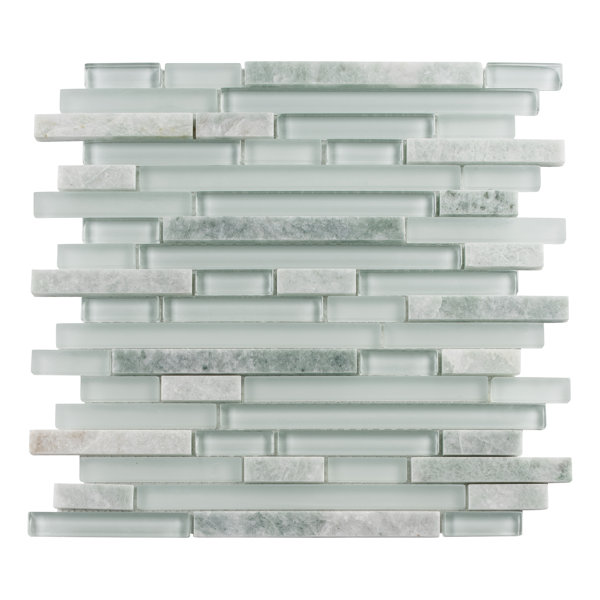 Bravio Glass and Natural Stone Linear Mosaic Kitchen Backsplash, Bathroom, Shower, Pool, Wall and Floor Tile