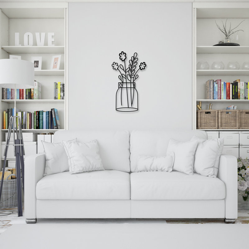 Decorative Metal Wall Accessory, Black Finish, 15.7 x 27.6 inches | 100% Metal Construction, Thickness: 0.06 inches | Easy Wall Mounting with Back Hook, Stylish Addition to Home or Office Décor