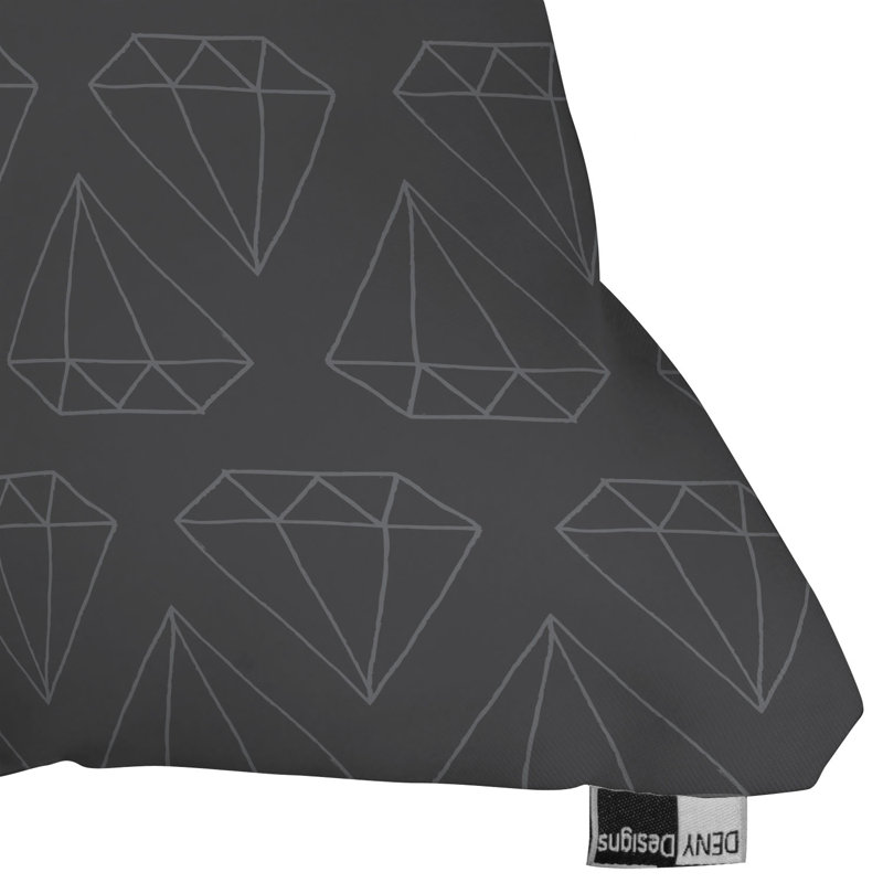 Coussin Wesley Bird, 20 po x 20 po, Imprimé 1 losanges gris