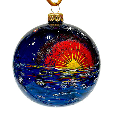 Collectible Hand-painted Glass Ornament – White Horse | Lilyian 360° Holiday Design
