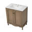 Meuble-lavabo vintage 30 po avec lavabo en céramique, meuble-lavabo avec poignées antiques, brun antique