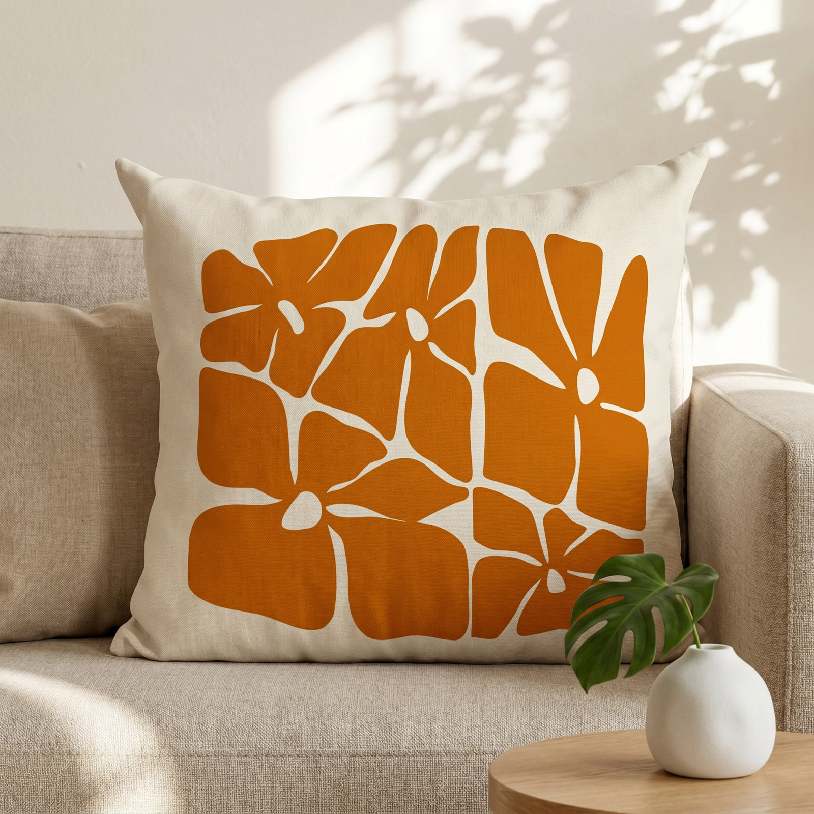Polyester Throw Pillow, 17W" x 17H", Orange