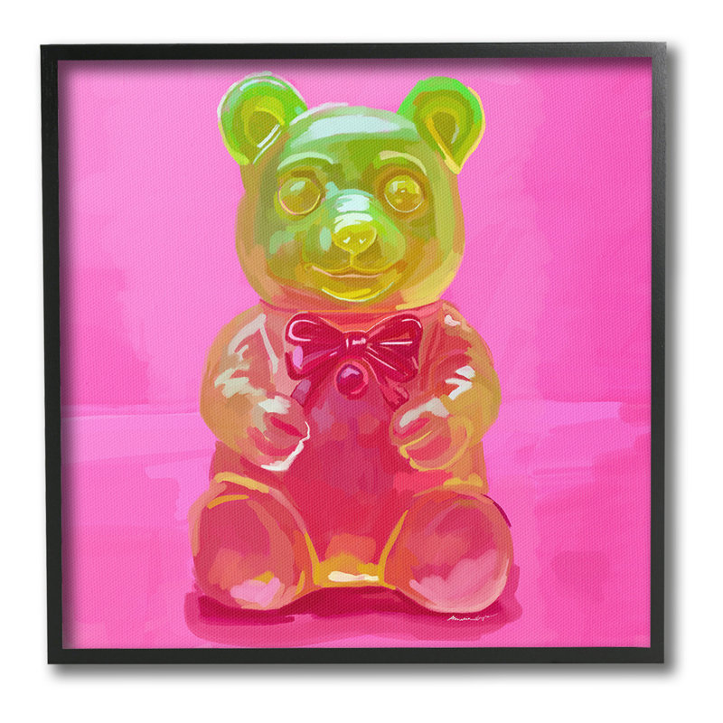 «Bold Candy Bear Single Photo Frame» par Amelia Noyes sur toile, Giclée encadrée noir minuit, H 12 po x l 12 po
