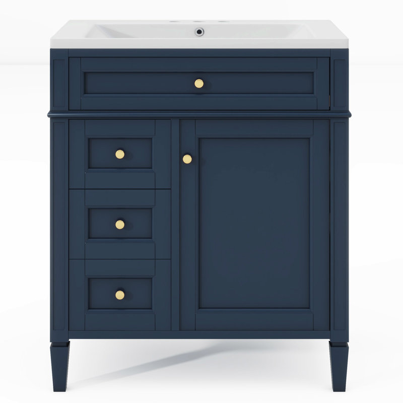 30'' Bathroom Vanity With Top Sink, Blue