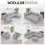 Canapé modulaire 6 places avec rangement caché, canapé convertible avec coussins moelleux-877638171