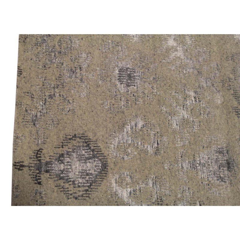 Tapis abstrait brun / bleu en viscose noué à la main 8 pi x 9 pi 10 po Abstract