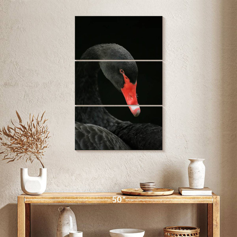 Brampt Black Swan Head, 38" H x 24" W
