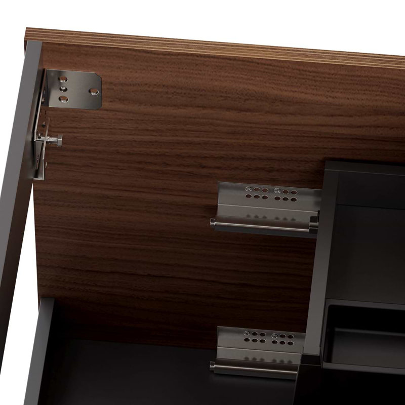 Melrose Single Vanity, 30", Walnut, White