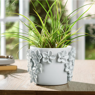 Motif floral en céramique Adeline Planter