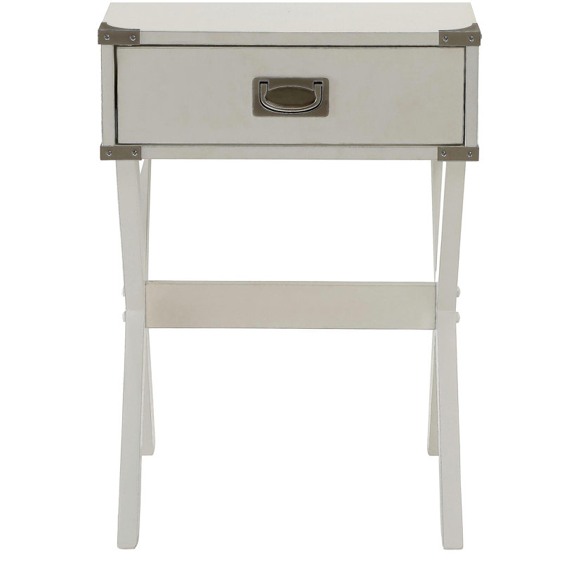 Table d'appoint blanche 1 tiroir, Blanc