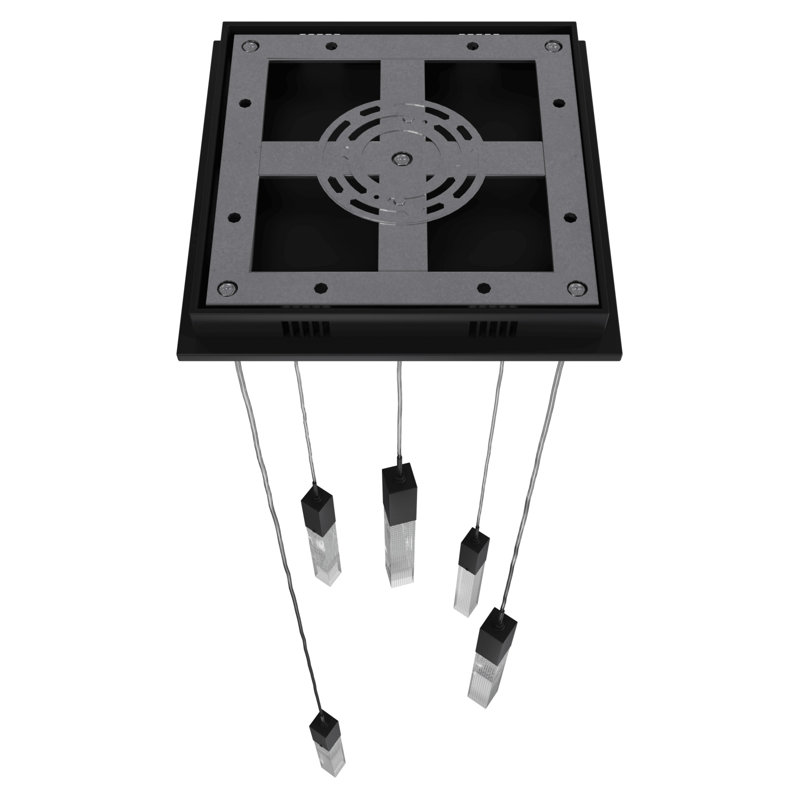 Luminaire suspendu 5 lumières Vennie Snow Collection, Noir mat