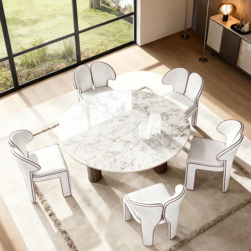 Fully Assembled High-Back Sculptural Petal Chair with Gold Legs and 3D Textured Upholstery