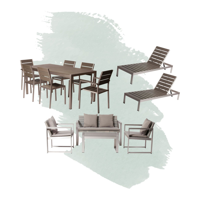 Breakwater 12 - Person Patio Conversation Set with Cushions, Gray/Gray