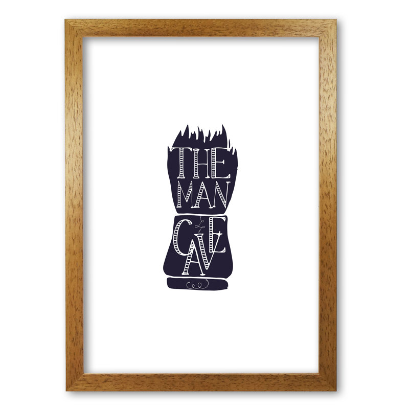 The Man Cave 2 - Print, 42 cm H x 30 cm W x 5 cm D, Honey Oak Frame