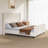 Wood Queen Corduroy Upholstered Platform Beds With High Headboard-2061249728