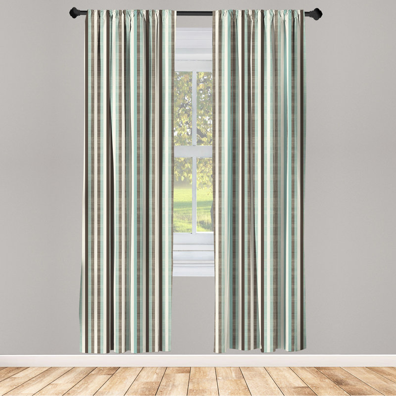 Striped Semi-Sheer Rod Pocket Curtain Panels, 28" x 84"