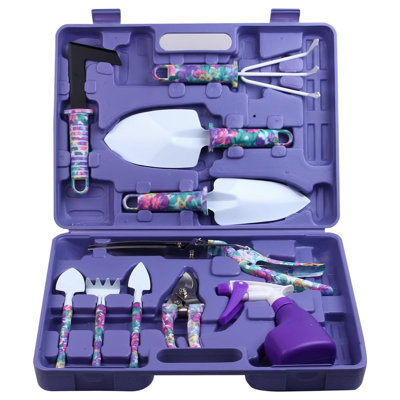 Gardening Tools with Purple Floral Print