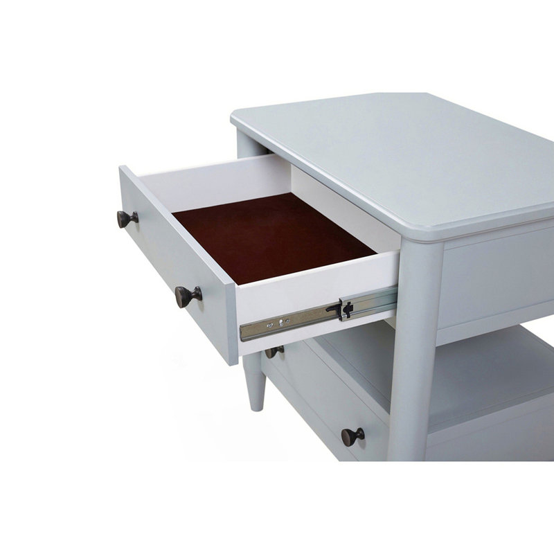 Table de chevet moderne avec 2 tiroirs et tablette ouverte