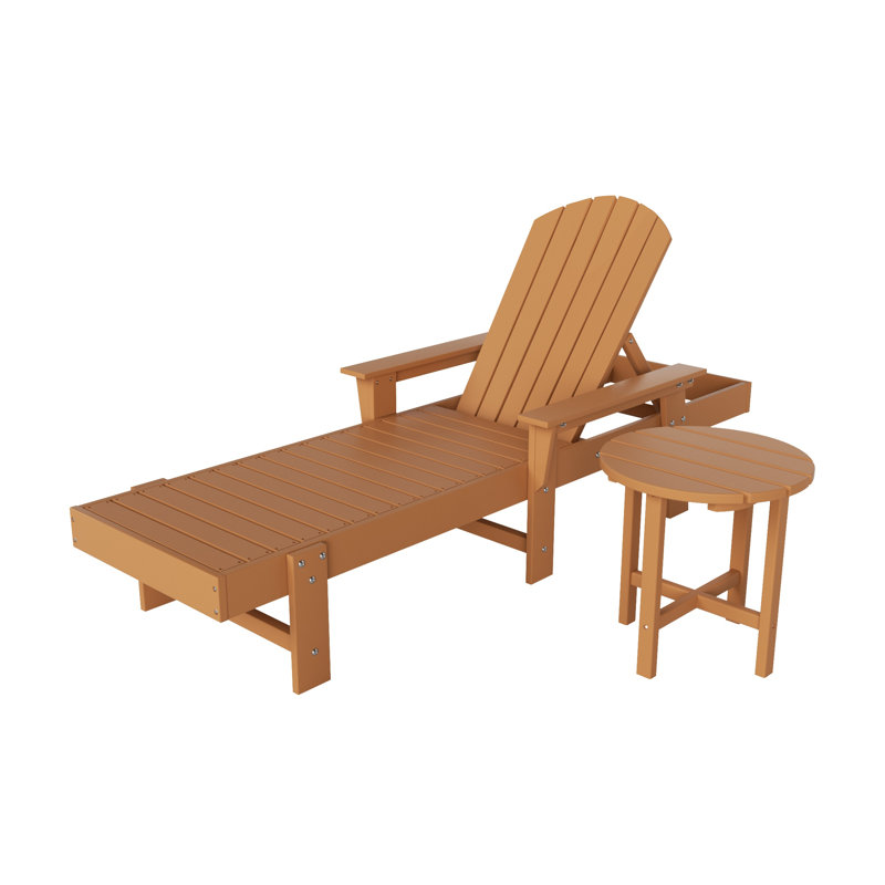Chaise longue inclinable longue Altura 77,6 po, Teck