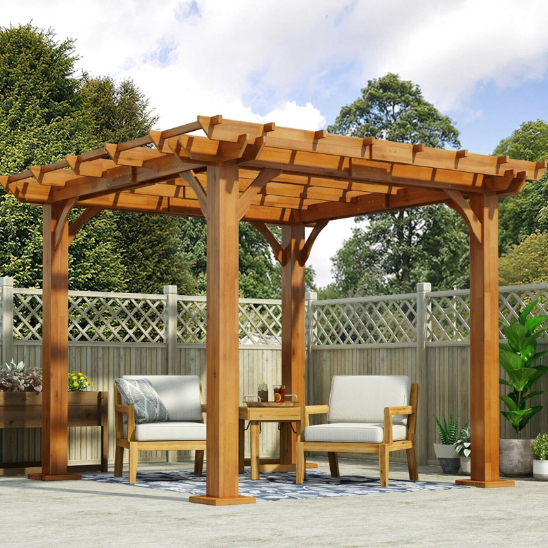 10 pi. Pergola de bois - Faites de votre espace extérieur un endroit confortable et attrayant