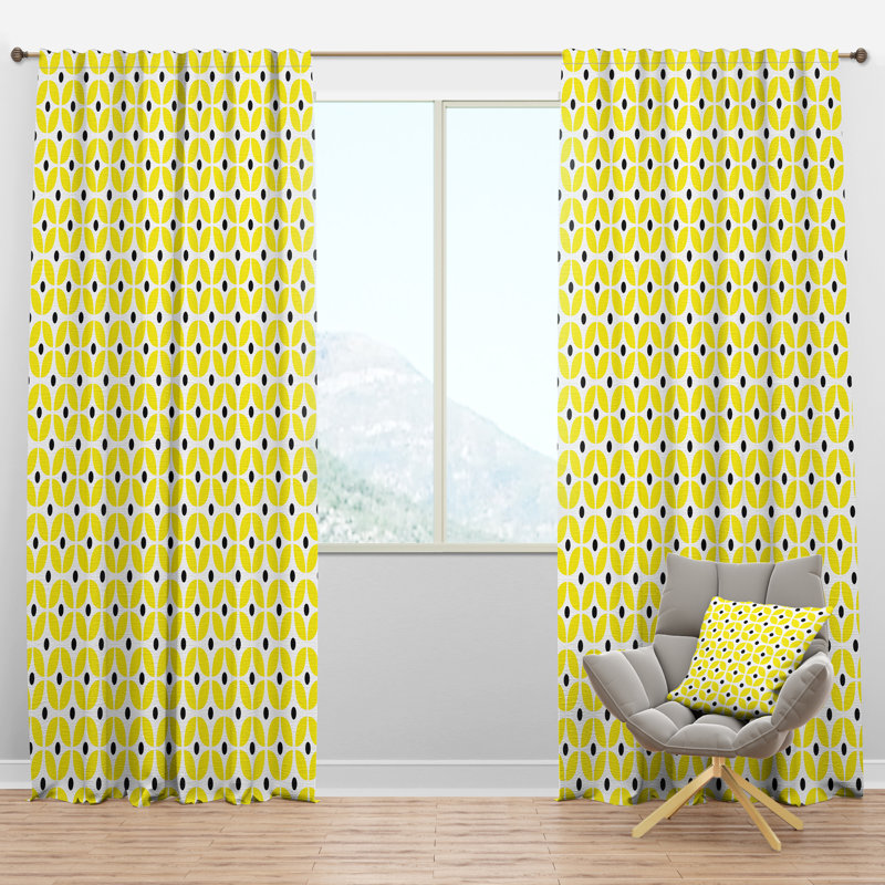 Panneau de rideau simple semi-diaphane avec passe-tringle Mid-Century Design I, l 52 po x L 90 po