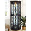 Vitrine de coin lumineuse au fini noyer