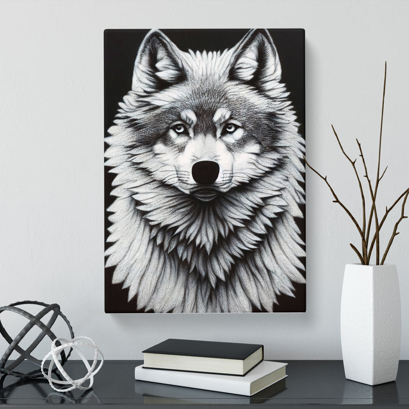 CAN-V0523-2909X Wolf Chalk - Wrapped Canvas Print, 76cm H x 50cm W