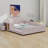 Upholstered Grounded Bed, Mother & Child Bed With Bedside Desk And Little Round Stool-867775452-867775451