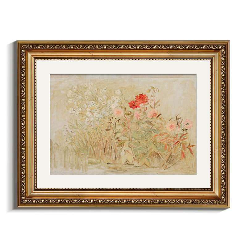 Flowers by the River Gold Framed Wall Art
