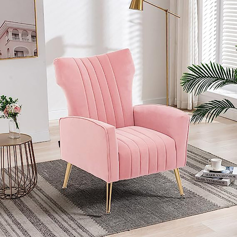 Jaban Velvet Armchair, Pink Velvet