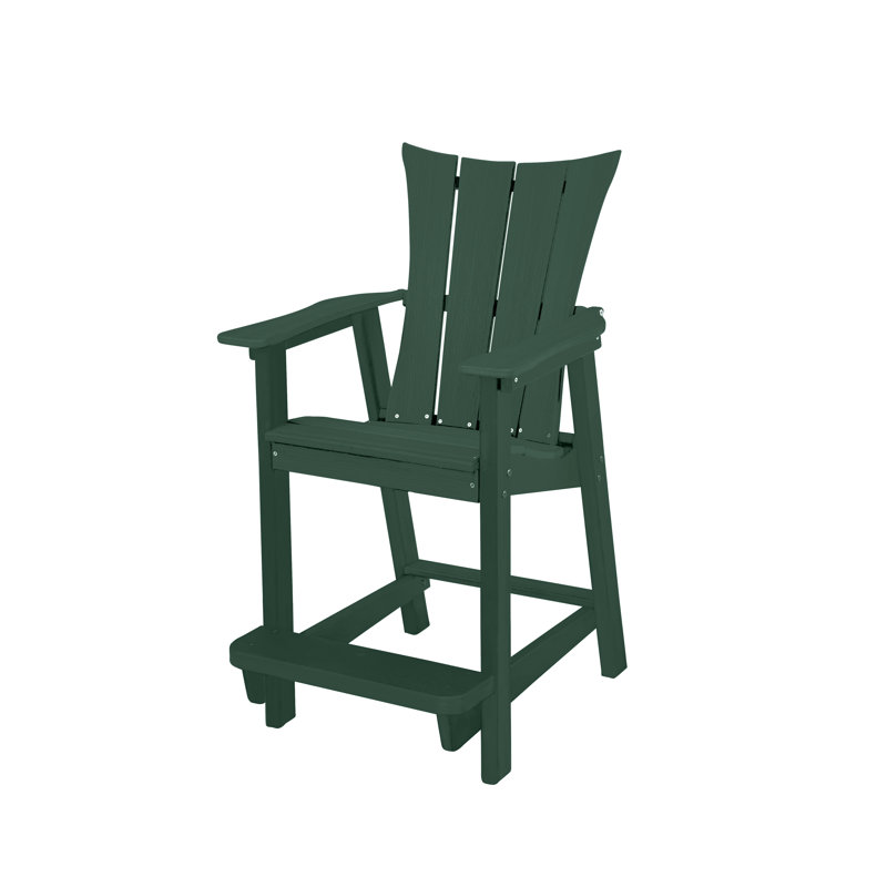 Bonifacio Poly Adirondack Bar Stool Chair, 26" Counter Height, Green