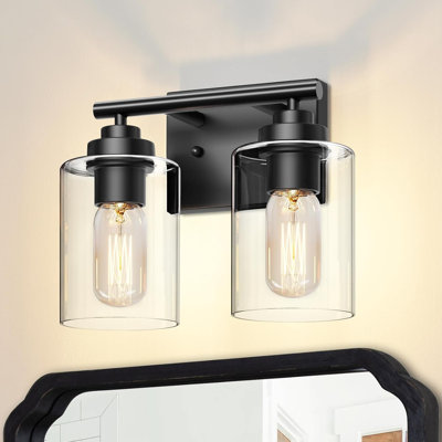 Modern Bathroom Vanity Light Fixture With Finish And Clear Glass Shade, Dimmable Wall Sconce Lighting For Bathroom, Bedroom, And Living Room