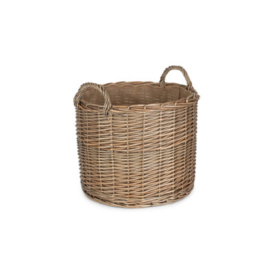 Wicker Lined Log Storage Basket