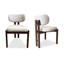 Chaise d'appoint blanche à dossier bas (ensemble de 2)