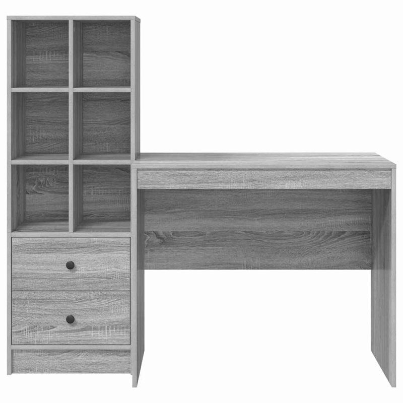 Desk With Storage With Drawer 2 Pcs 90 X 50 X 76 Cm, Grey Sonoma