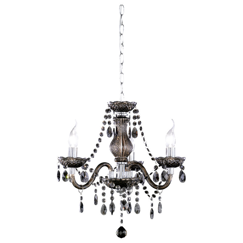 Gilkey 3 -Light Dimmable Candle Style Chandelier, Black