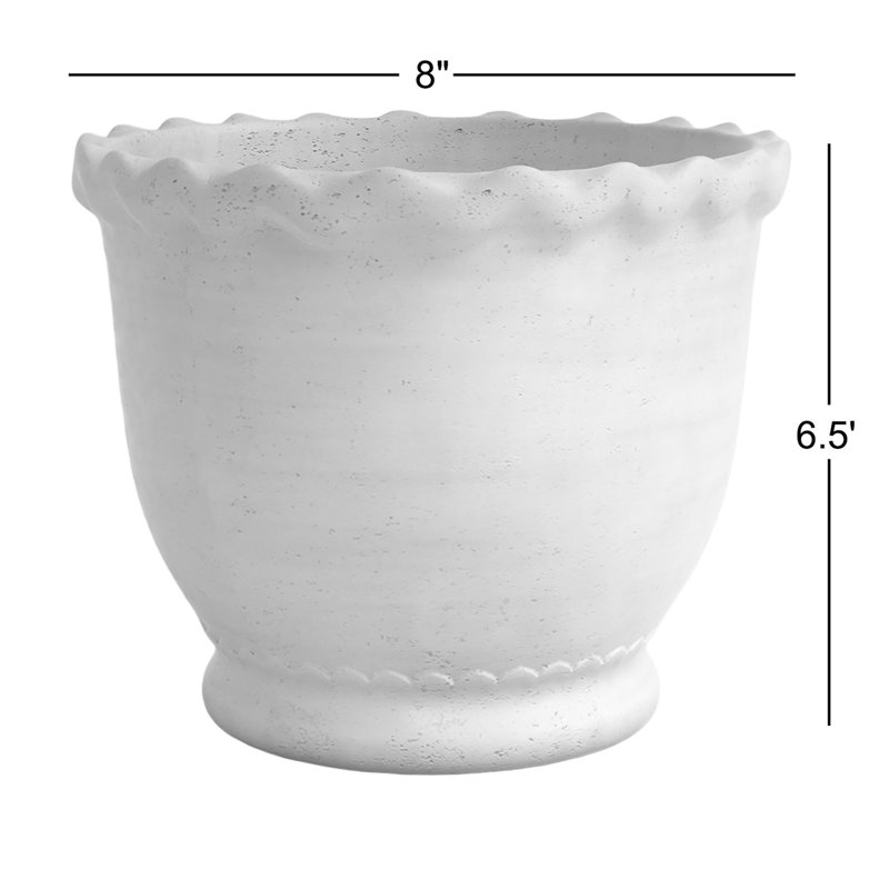 Pot de fleurs Cosme, H 6,5 po x l 8 po x P 8 po, Blanc