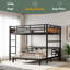Lit superposé en métal / lit mezzanine en métal, lits superposés séparables, avec barrière de sécurité surélevée-1458009806-1458009805
