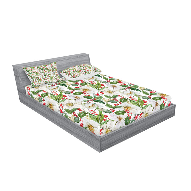 Multicolore drap-housse et coussin décoratif Ambesonne, Ensemble de draps pour très grand lit californien
