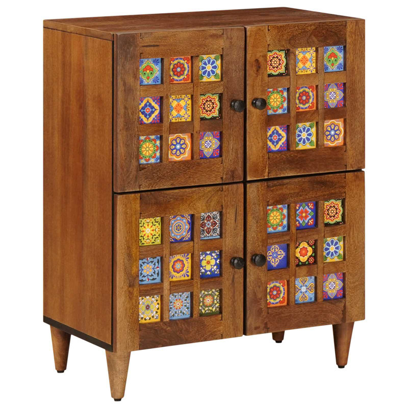 Solid Wood Rectangle Accent Cabinet
