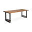 Bureau rectangulaire en bois massif noyer, noir-703504798