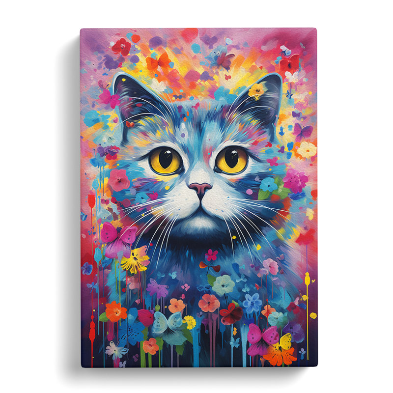 Cat Colour Field - Print, 50cm H x 35cm W x 3cm D