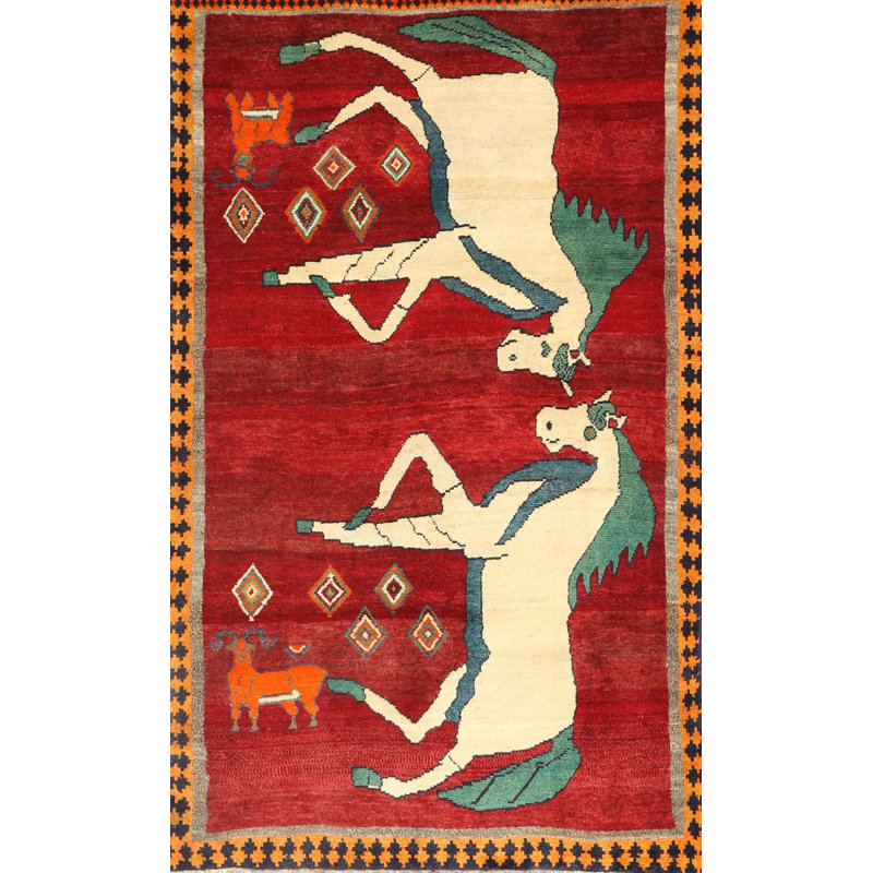 Tapis traditionnel rouge / chêne Adylee, Rectangle 7 pi x 10 pi