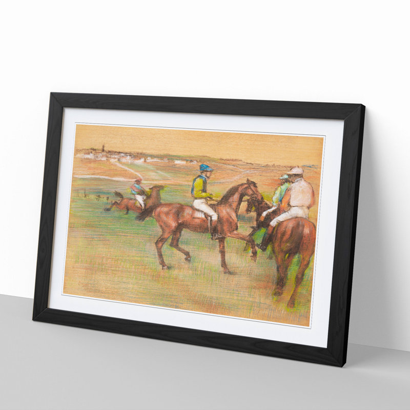 Race Horses by Edgar Degas - Framed Print, Black Framed, 36cm H x 48cm W x 2cm D