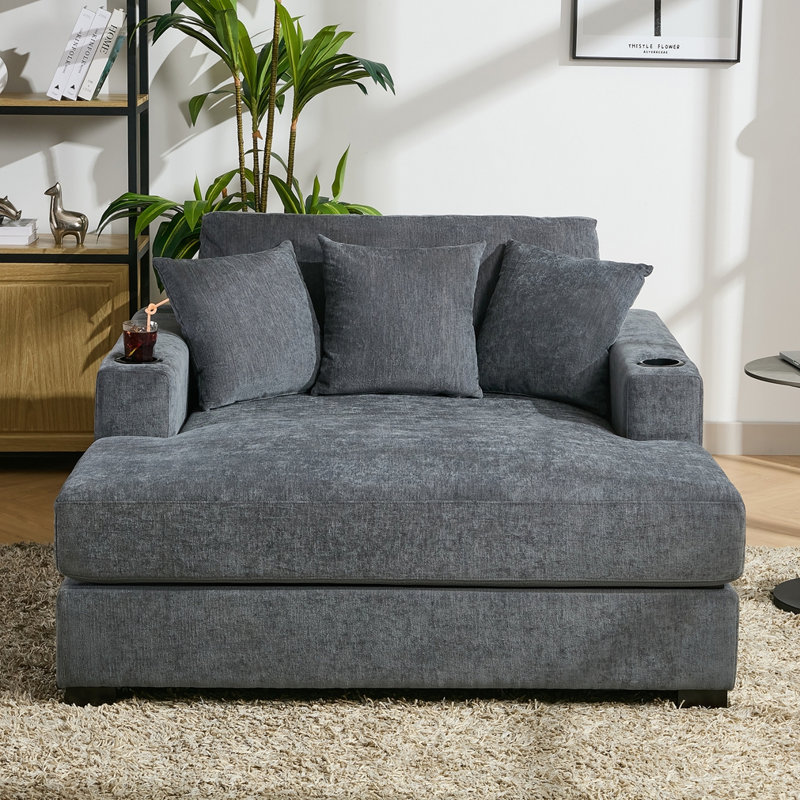 55" Oversized Chaise Lounger Modern Style Sofa Couch
