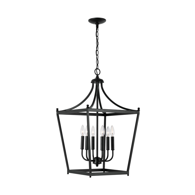 Lustre géométrique à 6 lumières, Noir mat